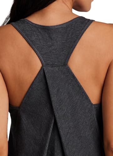 RBX Active Women's Flowy Yoga Workout Super Soft Twist Back Tank Top Tunic Charcoal S21 XL