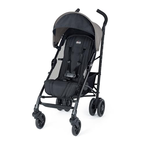 Chicco Liteway Stroller, Compact Fold Baby Stroller with Canopy, Lightweight Aluminum Frame Umbrella Stroller, for Use with Babies and Toddlers up to 40 lbs. | Dune/Brown