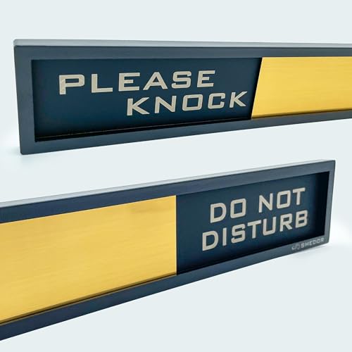 Image of SMEDOR inchDO NOT DISTURB inch Professional sliding sign board �- on-door signboard- Customisable name plate display with in /out status - information letter board - custom sliding signs - Acrylic material