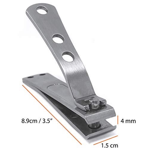 KOHM Nail Clippers for Thick Nails - Heavy-Duty, Stainless Steel, Tough, Professional Toenail Clippers w/ Built-in File - Nail Cutters for Seniors and Adults