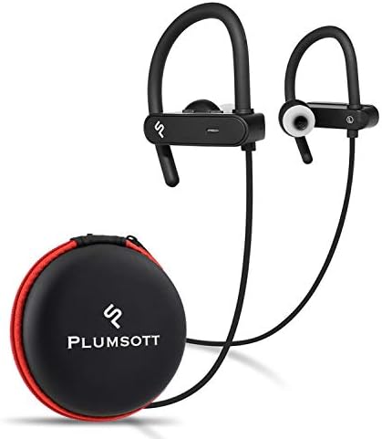 Bluetooth Wireless Headphones for Workout | Sports Noise Cancelling Earbuds for iPhone | Running Over Ear Headset | Best Built in Mic | IPX7 Rated Waterproof | Gym Cordless Earphones | Black