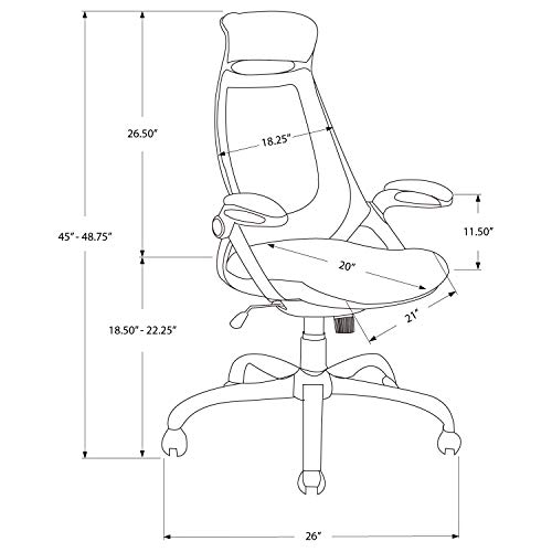 Monarch Specialties Mesh High-Back Executive Office Chair #TOP26