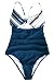 Cupshe Fashion Sparkle In The Sun Cross One-Piece Swimsuit Beach Swimwear Bathing Suit ,Blue,Large