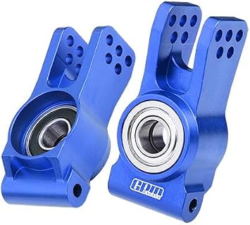 Aluminum 7075 Alloy Rear Hubs Larger Inner Bearings for LOSI 16 8IGHT-X Super Lasernut Buggy-LOS04019 / 18 8IGHT-XE 4WD Buggy-LOS04018 / 18 8IGHT-XTE 4WD Truggy-LOS04020 Upgrades - Blue