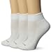 No Nonsense Women's  Soft and Breathable Ventilated Cushioned Quarter Top Sock 3-Pack,  White,  One size, 4-10