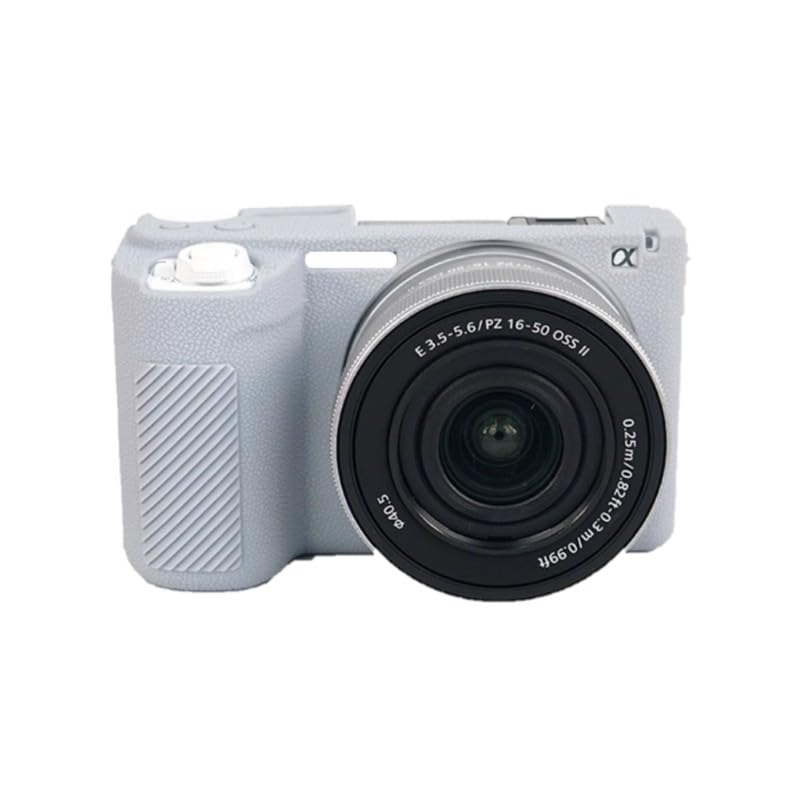 Etui na aparat szary miękki silikon antypoślizgowa tekstura pancerz skórka osłona korpusu ochraniacz do aparatu bezlusterkowego Sony Alpha ZV-E10 II