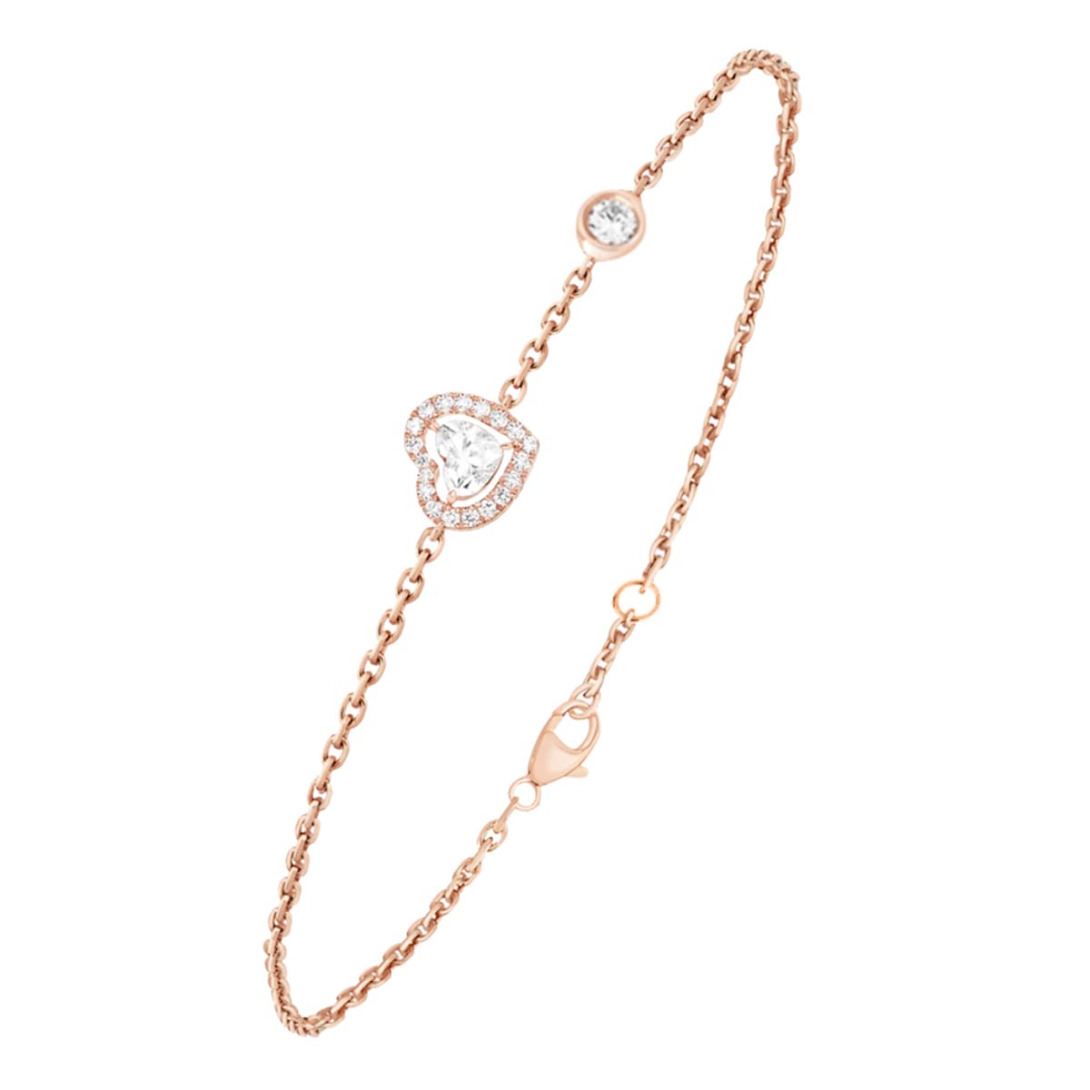 MINUTIAE Love Theme Heart Shape Adjustable Brass Chain Bracelet with Solitaire Cut Crystals Cubic Zirconia Diamonds - Rose Gold | Non-Allergic, Skin Friendly Masterpiece Gift for Her/Girl/Women (B09Z67ZP85) Amazon Price History, Amazon Price Tracker