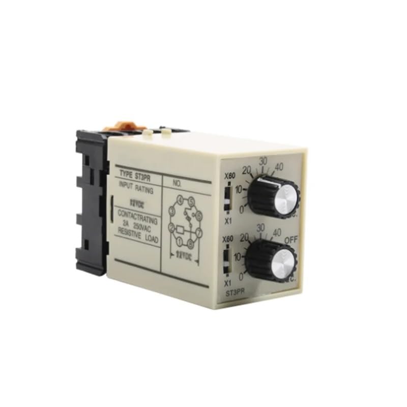 ST3PR Electrical time Relay Electronic Counter relays Digital Timer Relay with Socket Base AC 36V 110V 380V 24V 12V(DC 24V,6s 60s)