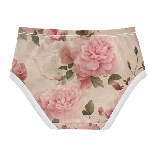 Vintage Rose Pink Toddler Girls Panties, Kids Underwear, 2T–8 Years2