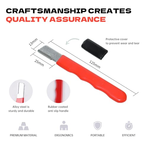 PINCHOUONG Portable Knife Sharpener, Multipurpose Handheld Blade Sharpener for Knives, Scissors, Garden Tools, Pruners, Hedge Shears - Compact and Durable with Protective Cover - 4 Pcs