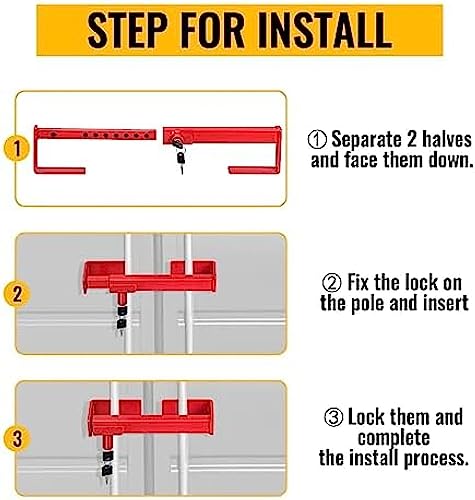 Image of Shipping Container Lock,Adjustable Steel Heavy Duty Cargo Door Lock,Security Door Lock for Semi Trailer Trucks,Containers Warehouse Door Lock with 2 Keys, 9.84 inch - 17.32 inch Locking Distance,Small