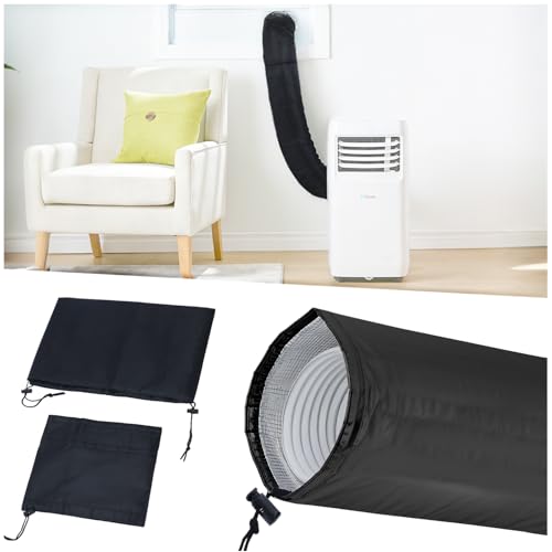 Portable AC Hose Insulation Sleeve,Upgraded 4-Layer Aluminum Foil Insulated Air Conditioner Hose Cover for 5
