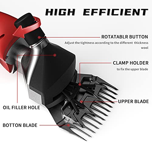 500W Cordless Sheep Shears, Professional Electric Sheep Shearing Clippers with 2 PCS Rechargeable 2 Ah Lithium Battery, Heavy Duty Animal Clippers for Alpacas Goats Cattle Farm Livestock Pet 500W Cordless Sheep Shears, Professional Electric Sheep Shearing Clippers with 2 PCS Rechargeable 2 Ah Lithium Battery, Heavy Duty Animal Clippers for Alpacas Goats Cattle Farm Livestock Pet