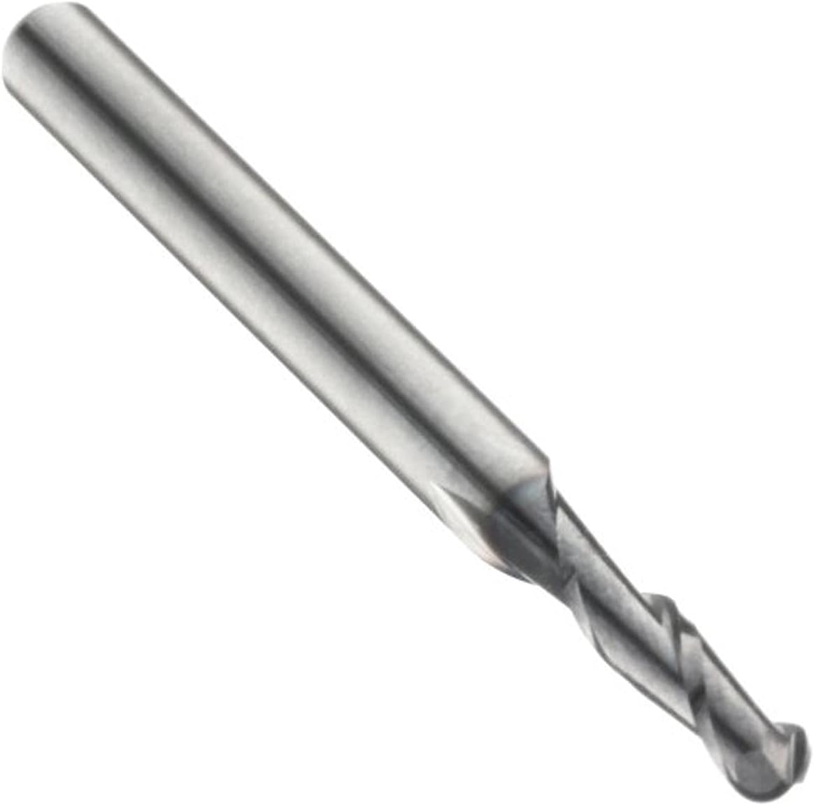 17001432 Carbide Ball Nose End Mill, Inch, TiAlN Finish, Roughing and Finishing Cut, 30 Degree Helix, 2 Flutes, 2' Overall Length, 0.250' Cutting Diameter, 0.250' Shank Diameter