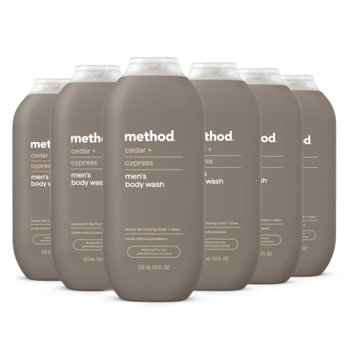 method Men’s Body Wash, Cedar + Cypress, 18 fl oz, 6 Pack