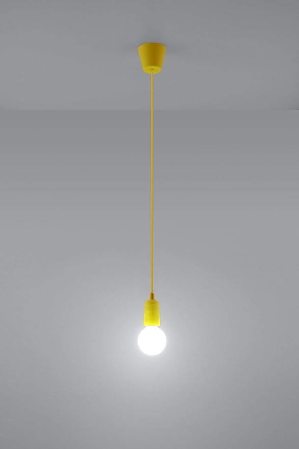 Licht-Erlebnisse Retro hanglamp geel verstelbaar tot 90cm veelzijdig voor E27 NESSA keuken jeugdkamer verlichting hanglamp photo 3