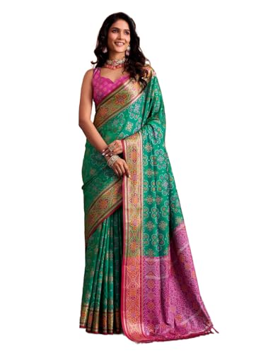 Image of MADHUHANSH Women's Cotton Linen Saree with Unstitched Blouse Piece and Floral Printed Pattern | Women Saree for Special Occasion | Stylish Modern Sarees