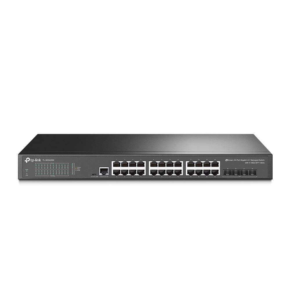 TP-Link Jetstream Switch gestionado Gigabit L2+ de 24 Puertos con 4 Ranuras SFP+ de 10GE