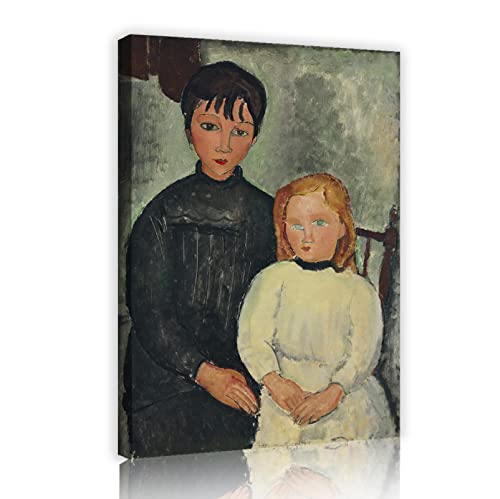 Peinture Les Deux Filles Modigliani de 1918 pour une décoration de chambre élégante et épurée