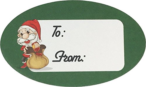 Santa Claus Presents Gifts Tags Christmas Holiday To From Labels 1 1/2 X 2 1/2 Inch 100 Total Stickers #TOP5