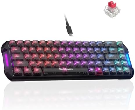 DarkBeacon Flux68 HE Gaming Keyboard 65%, Hall Effect Magnetic Switch, AI-Powered Software, Wired Mechanical Keyboard with 0.01mm Fast Trigger, Adjustable Actuation, 8000Hz, Hot-Swap, RGB Backlit