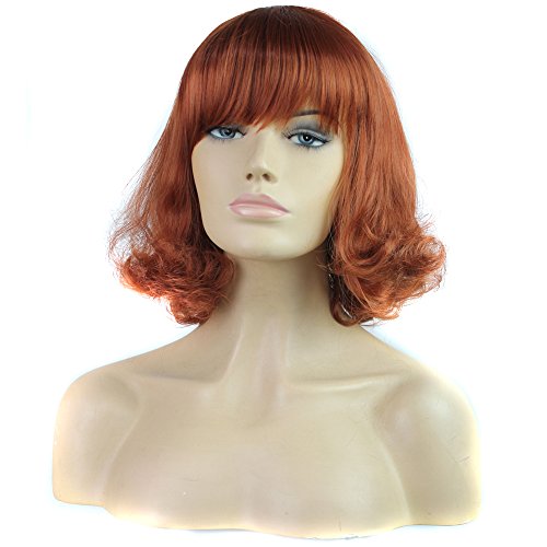FCL Healthy Women Short Auburn Cosplay Curly wigs Fiber Full Wig