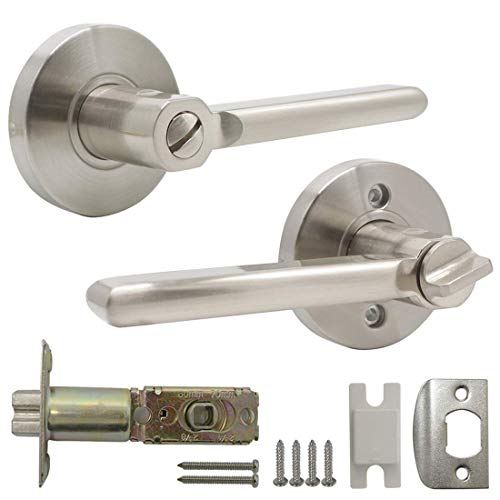 Levier intérieur anti trace en acier inoxydable pour porte sans clé de salle de bain