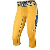 NIKE Men's Pro Combat Hypercool Comp. 3/4 Tight Medium Atomic Mango-Military Blue