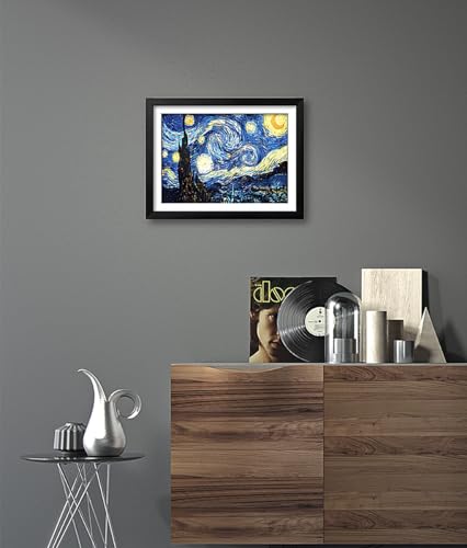 Image of NIHO-JIUMA Starry Night-Van Gogh's Famous Painting 5D Diamond Painting Kits Full Drill Rhinestone Painting by Number, DIY Cross Stitch Embroidery Craft for Adults, Decor Gift(11.8X15.7 Inches) | 5D DIY Full Drill, Gift for Adults & Teens, Home Wall Decoration
