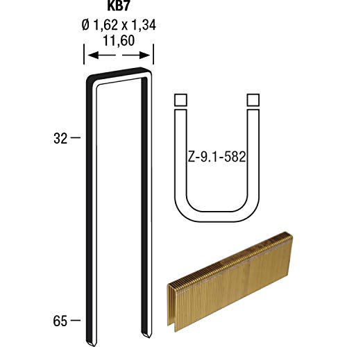 Klammern Type KB7 64 mm aus Stahldraht verzinkt und geharzt