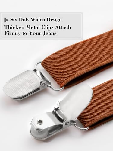 Image of habibee Suspenders and Bow Tie Set for Men, Adjustable Elastic Braces with Y-Back, Diverse Colors, Strong Clips