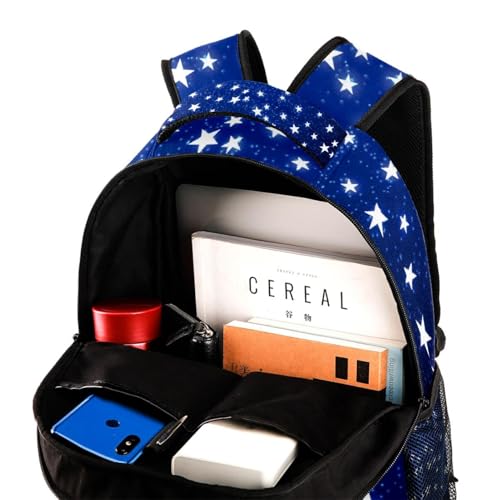 Sac à dos d'école étoiles bleu multicolore pour collégien et lycée