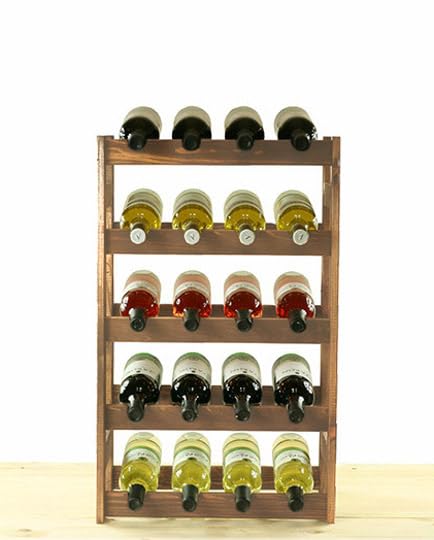 PROREGAL Weinregal PINOTWINE | HxBxT 70x43x25cm | 20 Flaschen | Massives Kiefernholz | Braun geölt | Weinhalter Weinständer Flaschenständer Flaschenregal Holzregal