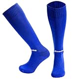 Saekeke Fußballsocken Kinder Herren Stutzen 1 Paar Fußballstutzen Kniehoch Sportsocken Trainingssocken Jungen Mädchen Sockenstutzen für Fußball, Laufen, Training Blau-L