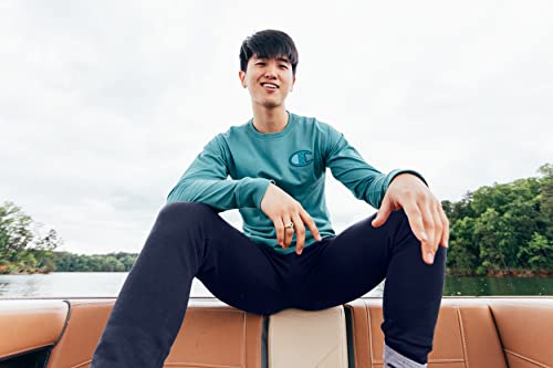 Champion Long Sleeve, Classic T-Shirt For Men (Reg. Or Big & Tall), Forest Peak Green Old English Script, Medium #TOP2