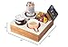 Hitseon Couch Cup Holder Tray, Handy Soft Silicone Acacia Wooden Couch Caddy for Bed Car Seat Beach Organizer, Waterproof Anti-Spill Sofa Cup Holder for Snacks Beverage Remote (White)