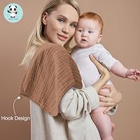 HIPHOP PANDA 100% Cotton Muslin Baby Burp Cloths - Lightweight, Quick-Dry — image 2