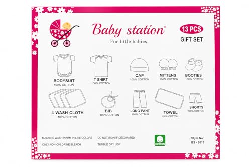 Image of Baby Station New Born Baby's Gift Set 13 Piece Unisex (Purple)