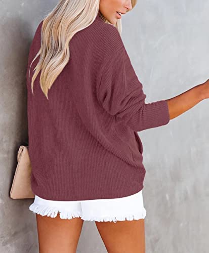 Zolucky Womens Corduroy Jacket Oversized Button Down Long Sleeve Pink Shacket Fall Shacket For Women, Jujube Medium #TOP2