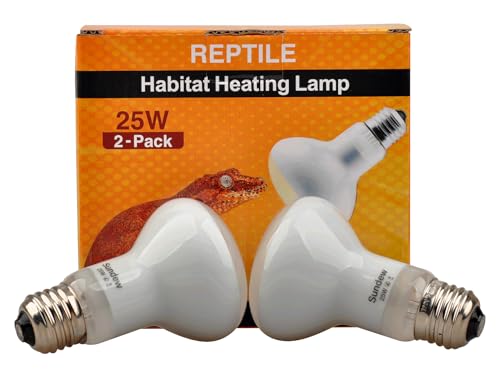 Sundew 2-Pack Reptile Heat Bulb, Dimmable Basking Spot Lamp for Reptiles & Amphibians, Daytime Heating Light for Bearded Dragon, Gecko, Lizard, Snake, Turtle - E26 Base (50, Watts)