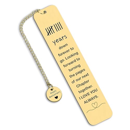 Product Image of the 9 Year Bronze Anniversary Gift for Her Him, 9th Wedding Anniversary Copper Bookmark for Wife Husband, Traditional Bronze Bookmark Gifts for Couples, Unique 9 Year Marriage Gift