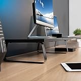 VIVO 140cm Extra Long Monitor Stand, Wood & Steel Desktop Riser, Multi Screen, TV, Keyboard, Laptop, Ergonomic Desk and Tabletop Organizer, Black, STAND-V000D5 - Image 5
