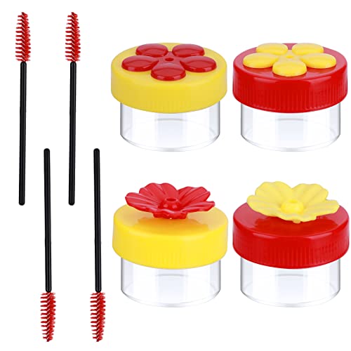 Hand Held Hummingbird Feeder, 4Pcs Hummingbird Hand Feeders with 4Pcs Cleaning Brushes Wild Bird Feeder for Window Outdoor