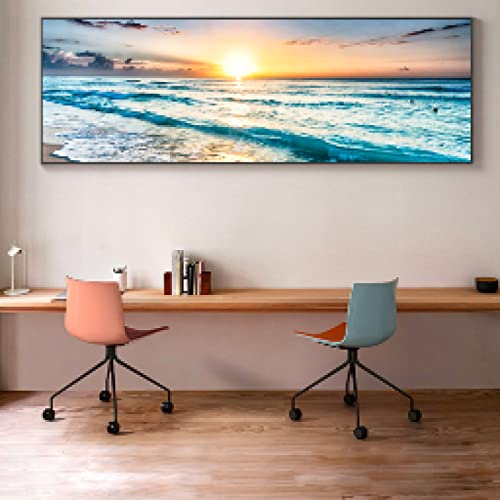 Toile coucher de soleil plage pour revivre l'émotion des vacances au bord de l'océan