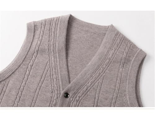 Men's Fashion Cashmere Cardigan Vest Casual V-Neck Sleeveless Cardigan4