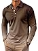 6 Pack Casual Long Sleeve Polo Shirts for Men 2025 Long Sleeve Gradient Color Pullover Tops (US, Alpha, Large, Regular, Short, #5)