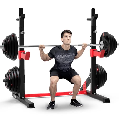 HARISON Heavy Duty Squat Rack & Bench for Home Gym