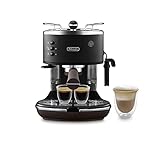 De'Longhi Icona Vintage ECOV311.BK Macchina da Caffè Espresso Manuale e Cappuccino, Caffè in Polvere o in Cialde E.S.E., 1100 W, Nero