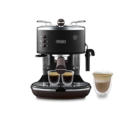 De'Longhi Icona Vintage ECOV311.BK Macchina da Caffè Espresso Manuale e Cappuccino, Utilizzabile con Caffè in Polvere e Cialde E.S.E., Serbatoio Capacità 1.4L, 1100W, Nero
