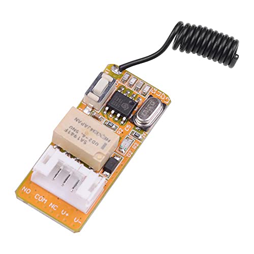 DC3.5V-DC12V Mini Relay Receiver DC3V-DC12V 371 Transmitter PCB Power ON Transmitting TX RX DIY - (Color: 1 Receiver 1 272te/ Size: 433MHZ)